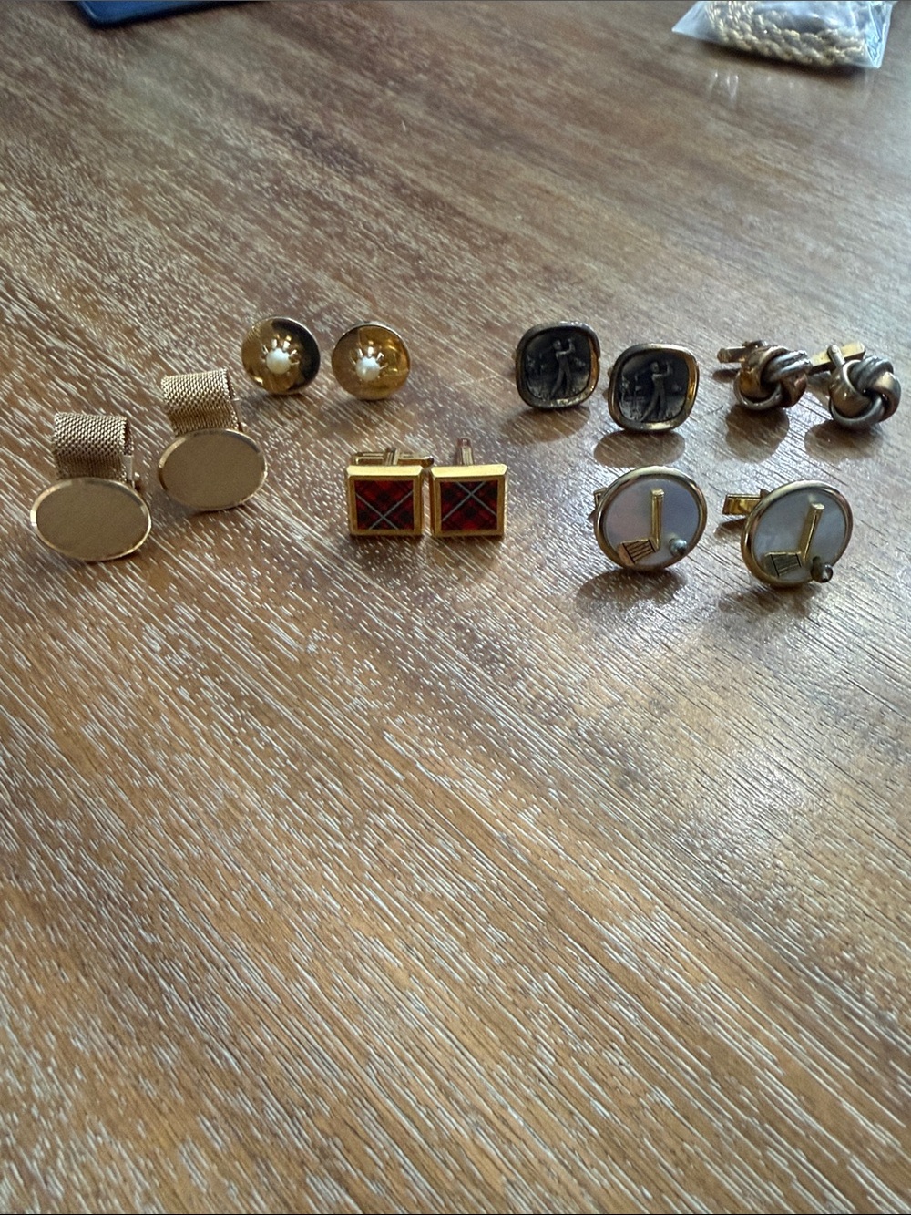 Gold-Tone Men's Cufflink Set - Classic Mixed Styles